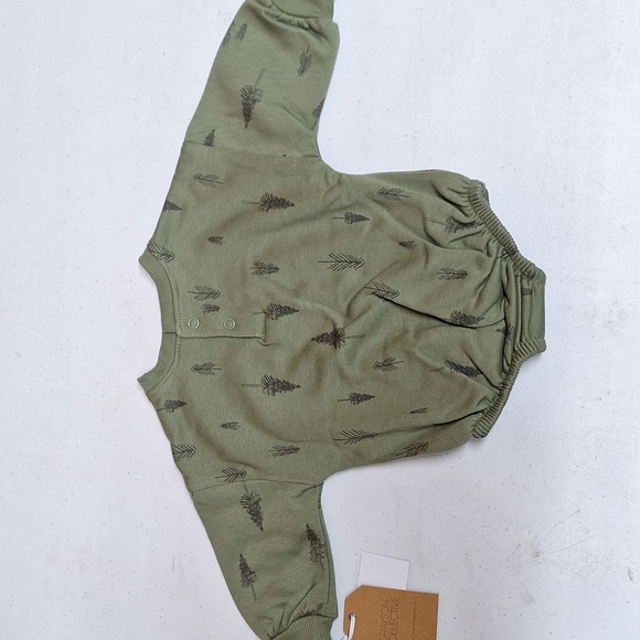 NEW! Grayson Collective Baby Bubble Long Sleeve Romper, Green - Picture 6 of 11